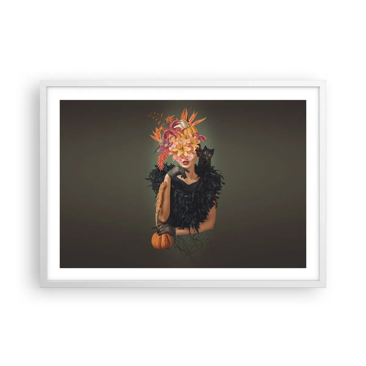 Affisch i vit ram - Häxans troll - 70x50 cm