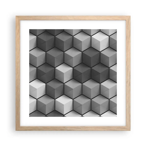 Affisch i ram av ljusek - Kubistiskt pussel - 40x40 cm