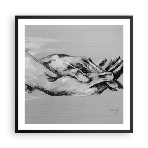 Affisch i svart ram - Början... - 60x60 cm