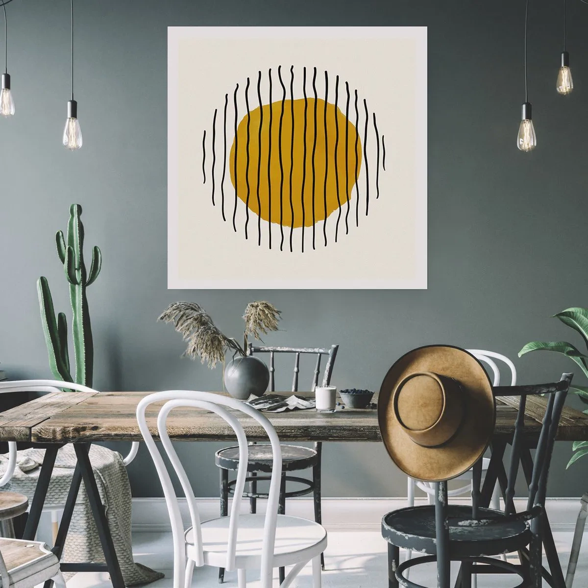 Affisch - Abstraktion som darrar av glöd - 40x40 cm