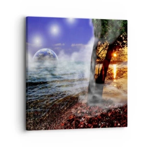 Canvastavla - Bild på duk - Surrealistiskt landskap - naturens enighet - 30x30 cm
