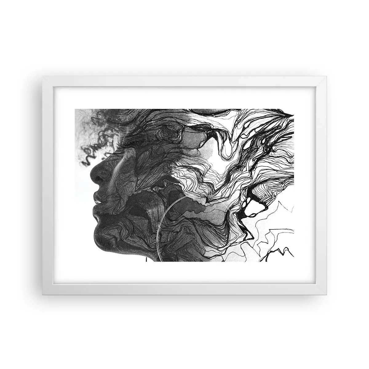 Affisch i vit ram - Tilltrasslad i drömmarna - 40x30 cm