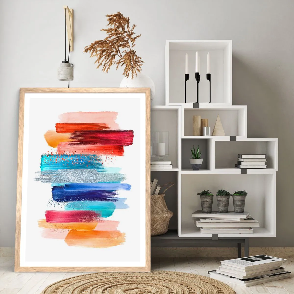 Affisch i ram av ljusek - Upp och ner - 70x100 cm