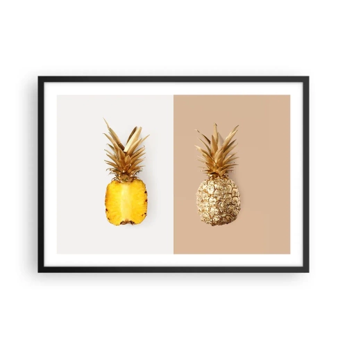 Affisch i svart ram - Ananas för oss - 70x50 cm