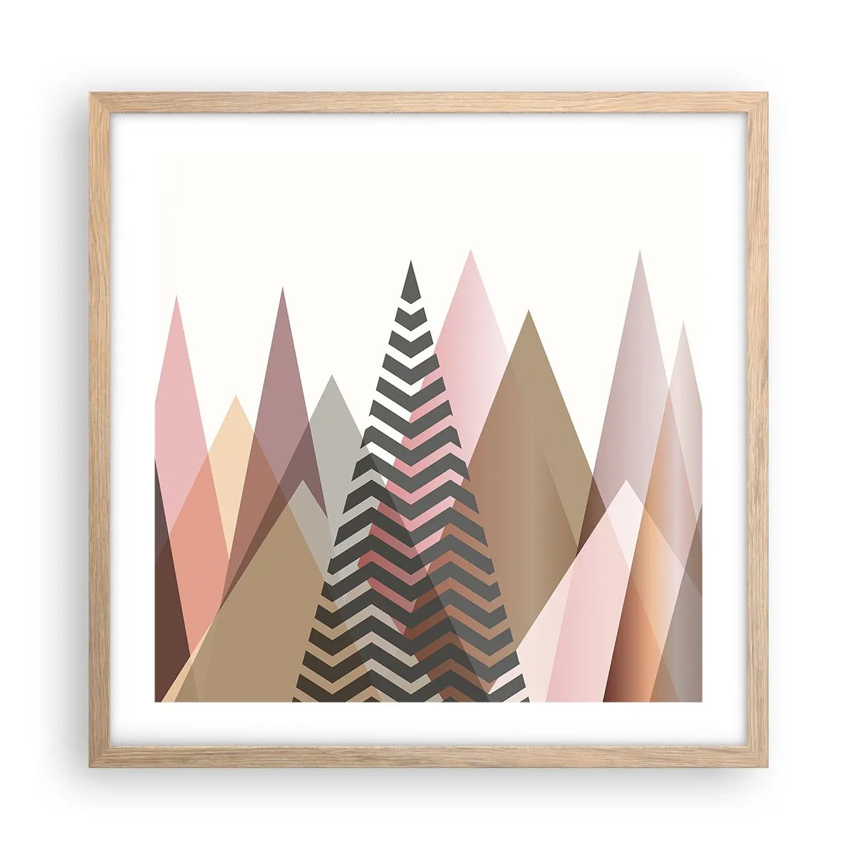 Affisch i ram av ljusek - Utsikt över pyramider - 50x50 cm
