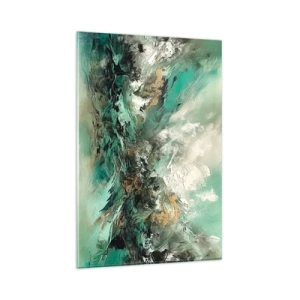 Glastavla - Bild på glas - Smaragdsvart bränna - 80x120 cm
