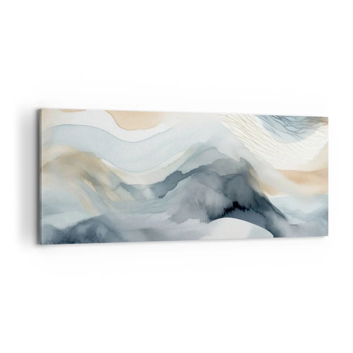 Canvastavla - Bild på duk - Snöig och dimmig abstraktion - 100x40 cm