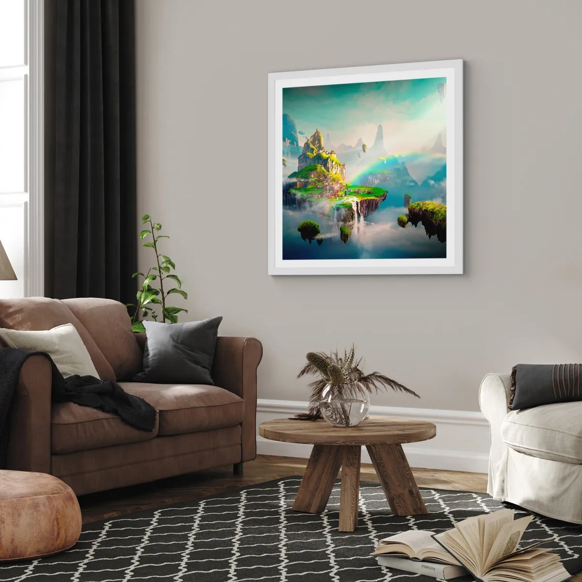 Affisch i vit ram - Mellanhimmel - 40x40 cm