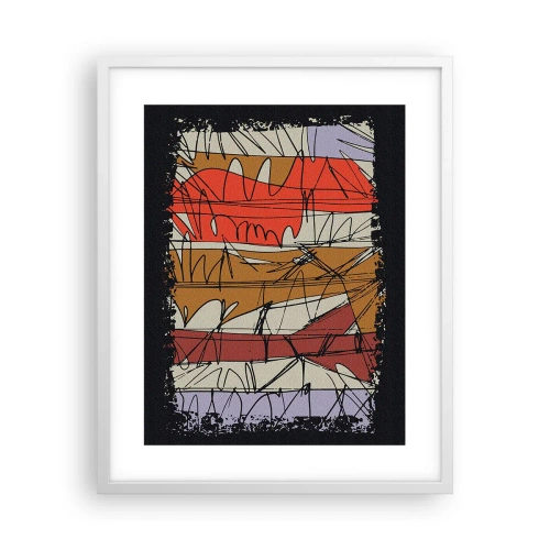 Affisch i vit ram - Spontan komposition - 40x50 cm