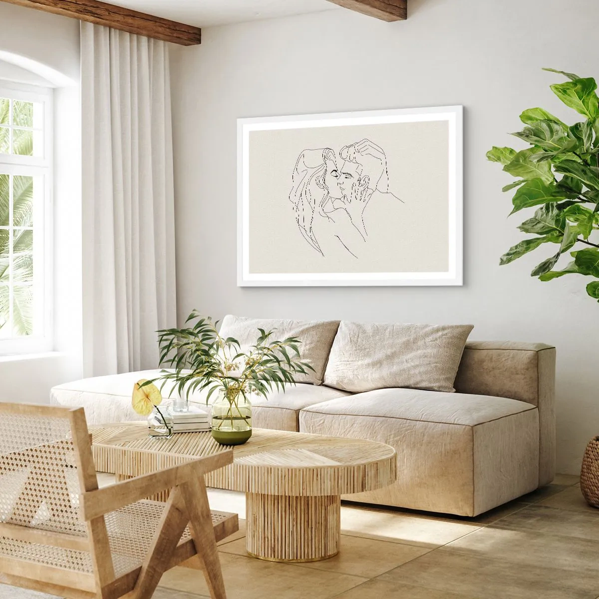 Affisch i vit ram - I kärlekens famn - 91x61 cm