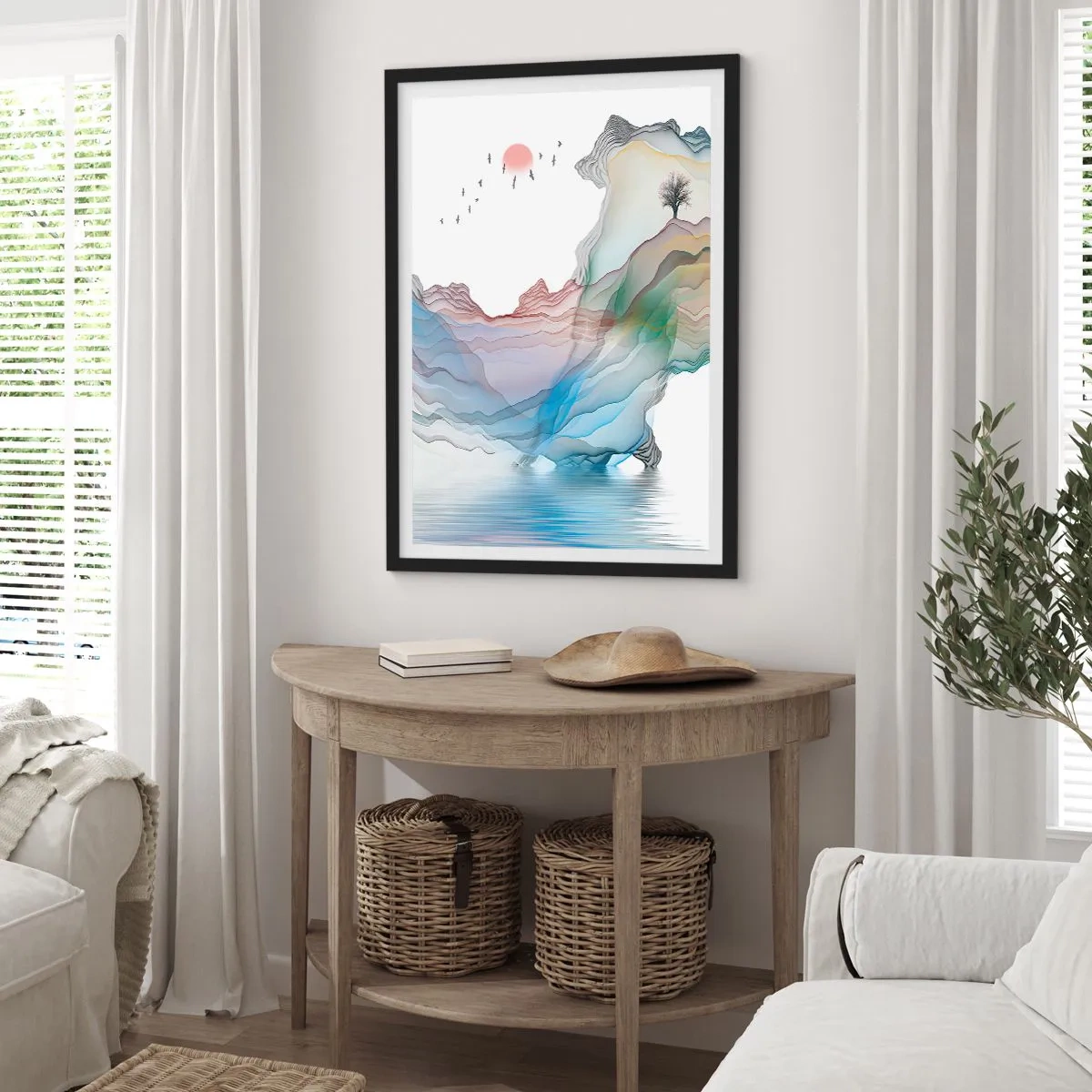 Affisch i svart ram - Mot kristallfjäll - 61x91 cm