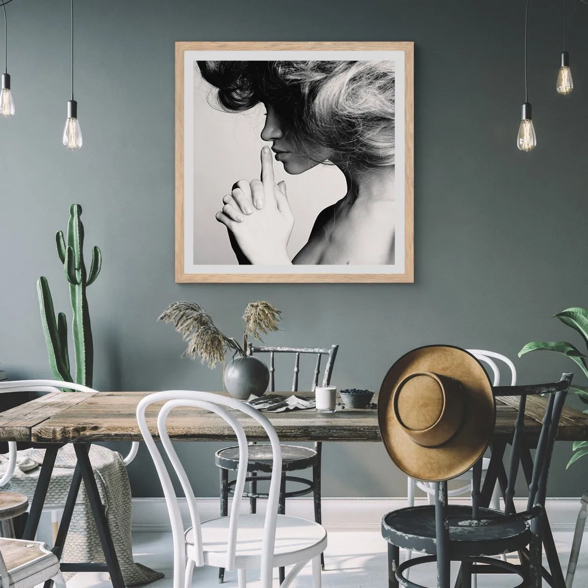 Affisch i ram av ljusek - Lyssnar på sig själv - 30x30 cm