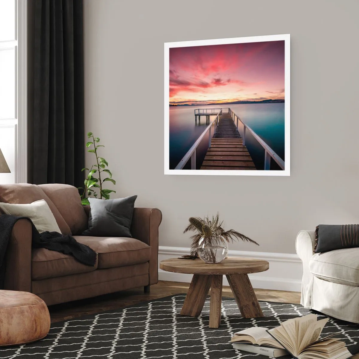 Affisch - Kvällens milda låga - 50x50 cm