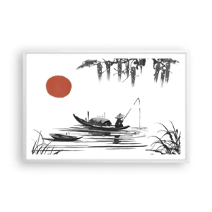 Affisch i vit ram - Asiatisk eftermiddag - 91x61 cm