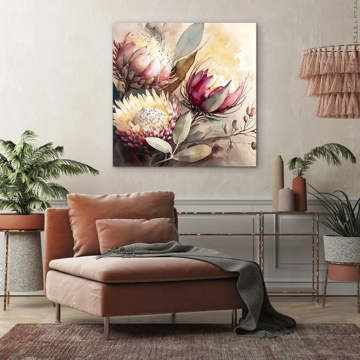 Canvastavla - Bild på duk - Från profil och en face - 70x70 cm