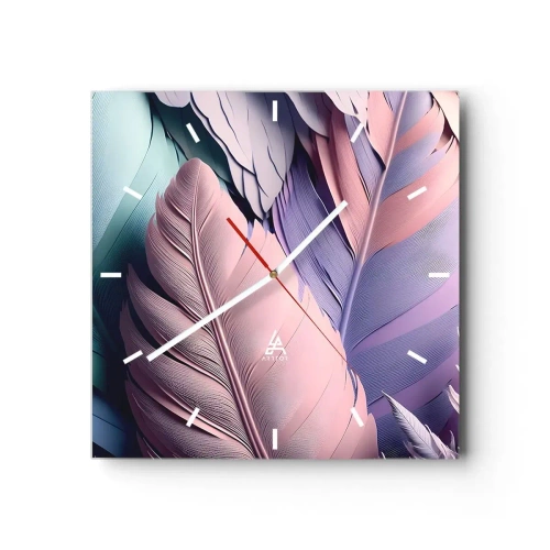 Väggklocka - Klocka på glas - Fågelstil - 30x30 cm