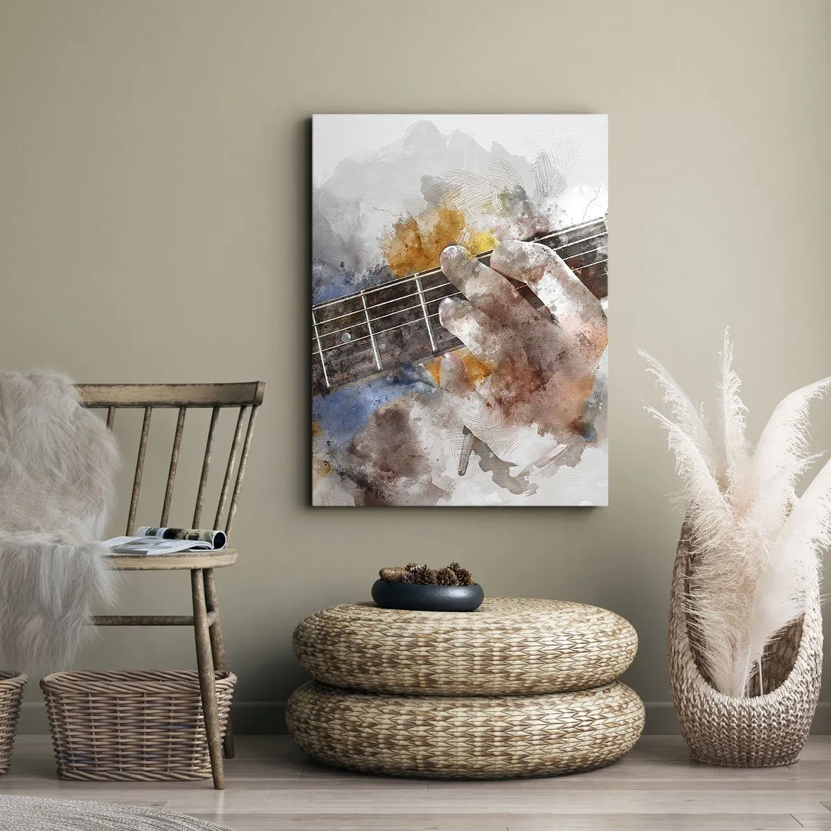 Canvastavla - Bild på duk - Poesi mellan strängarna - 45x80 cm