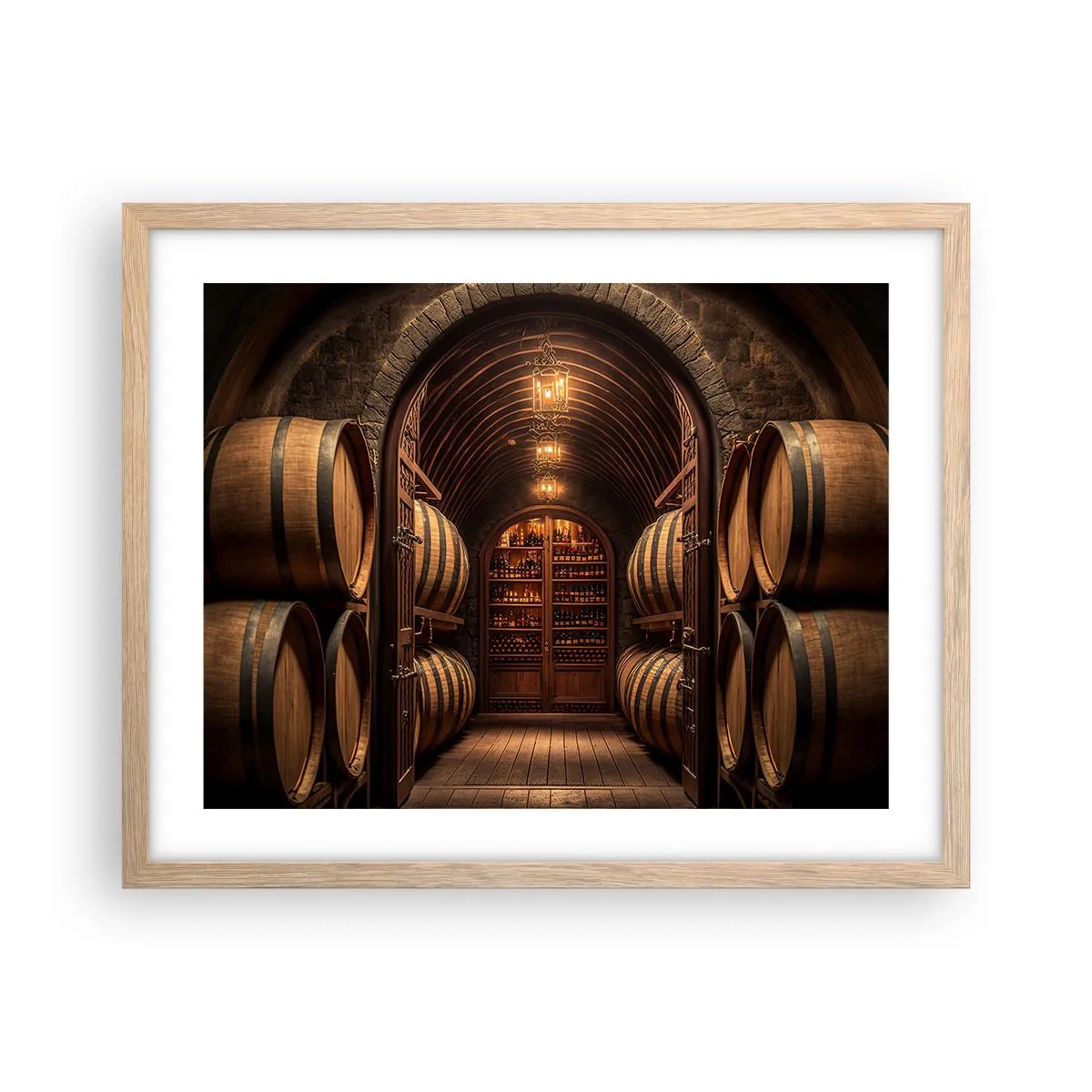 Affisch i ram av ljusek - Stämningsfull källare - 50x40 cm