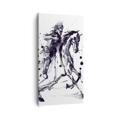 Canvastavla - Bild på duk - Svart riddare - 55x100 cm