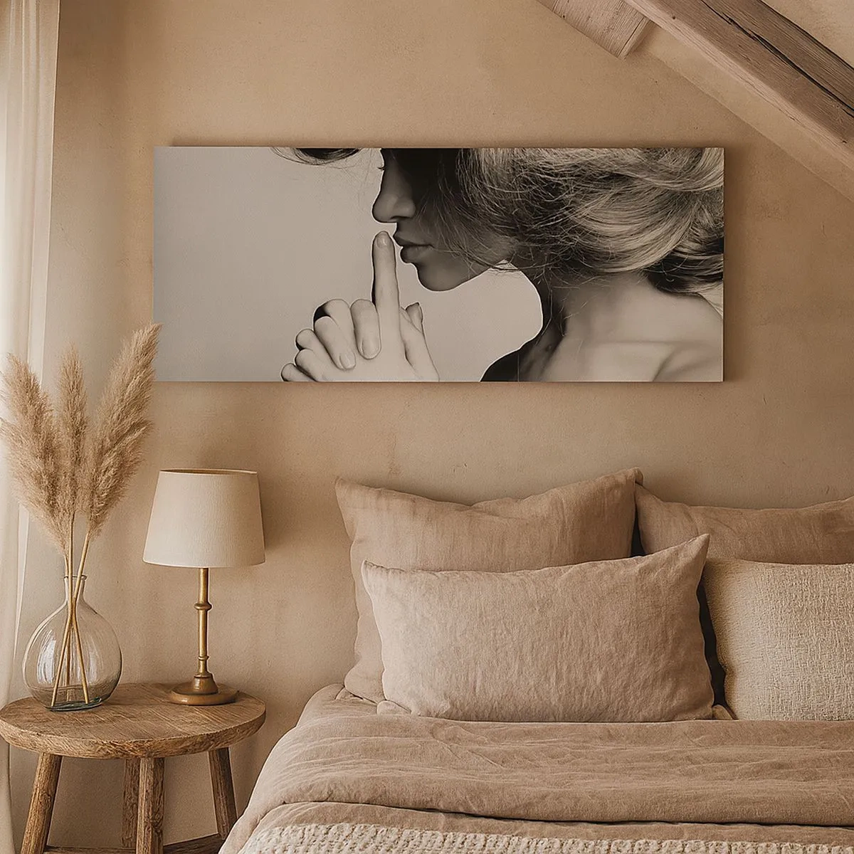 Canvastavla - Bild på duk - Lyssnar på sig själv - 100x40 cm