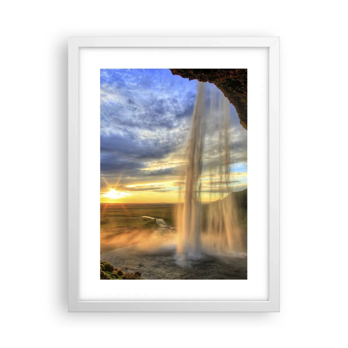 Affisch i vit ram - Världen bakom ridå av droppar - 30x40 cm