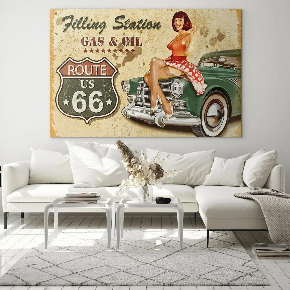 Glastavla - Bild på glas - Underbara 40-talet - 100x70 cm