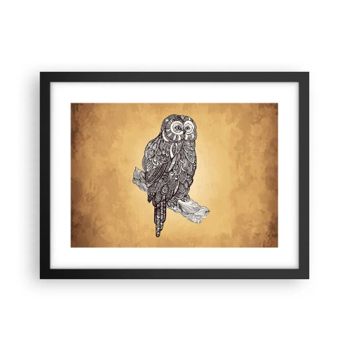 Affisch i svart ram - Invecklade ornament av visdom - 40x30 cm