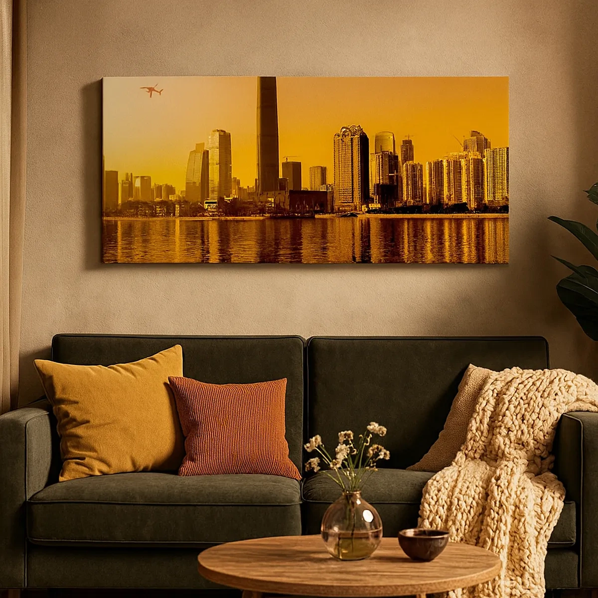 Canvastavla - Bild på duk - Gyllene staden - 30x30 cm