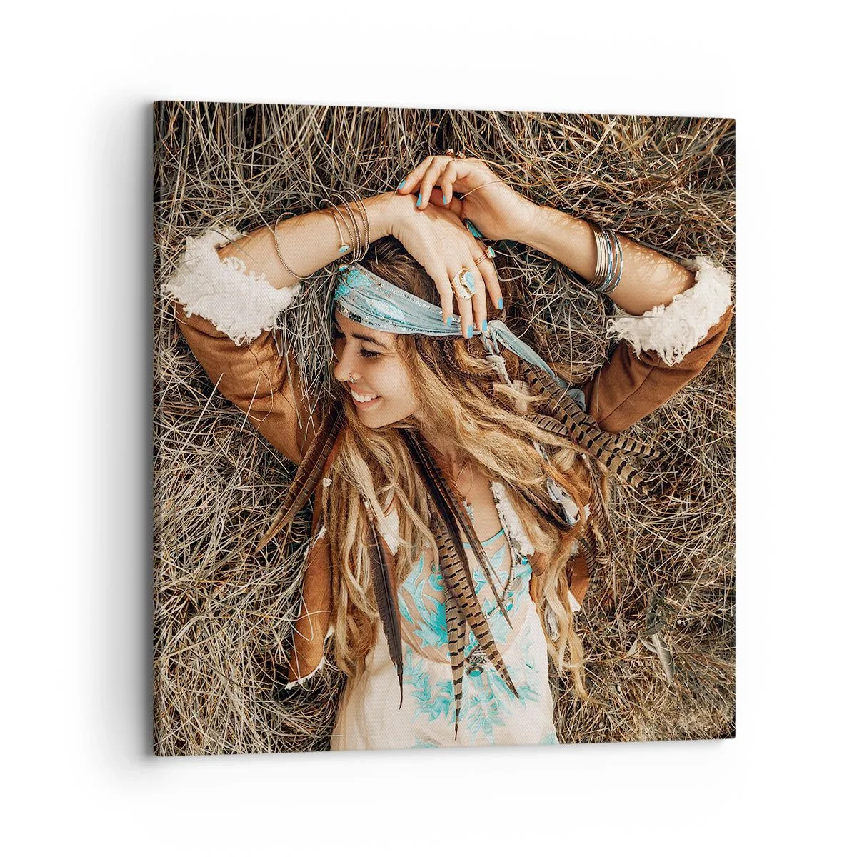 Canvastavla - Bild på duk - På väg till kärlekens sommar - 70x70 cm