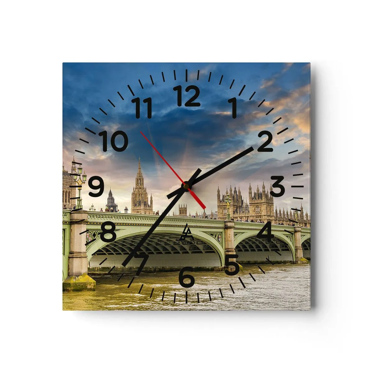 Väggklocka - Klocka på glas - Tiden stannade i Imperiet - 40x40 cm