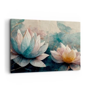 Canvastavla - Bild på duk - Stjärnor i en sjö - 100x70 cm