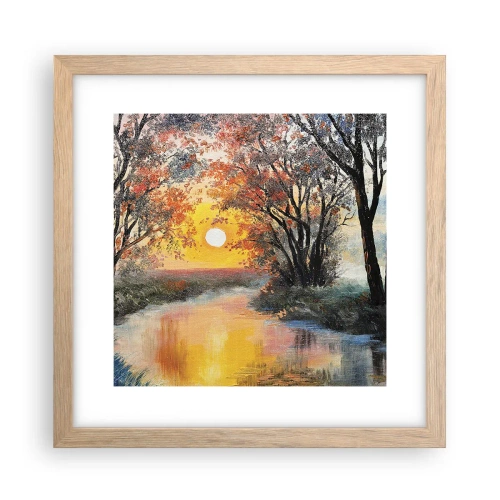 Affisch i ram av ljusek - Höststämning - 30x30 cm