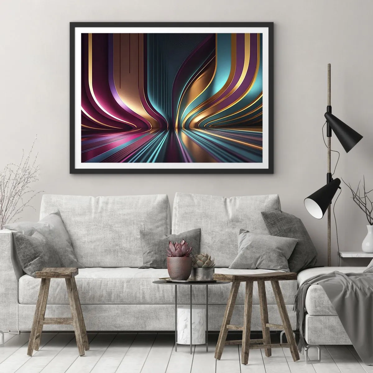 Affisch i svart ram - Ljusets arkitektur - 70x50 cm