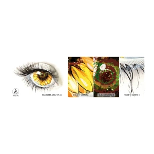 Provbit av självhäftande fototapet Deluxe Sticker - Blick het som sommar - Abstraktion, Grafik, Öga - 100x30 cm