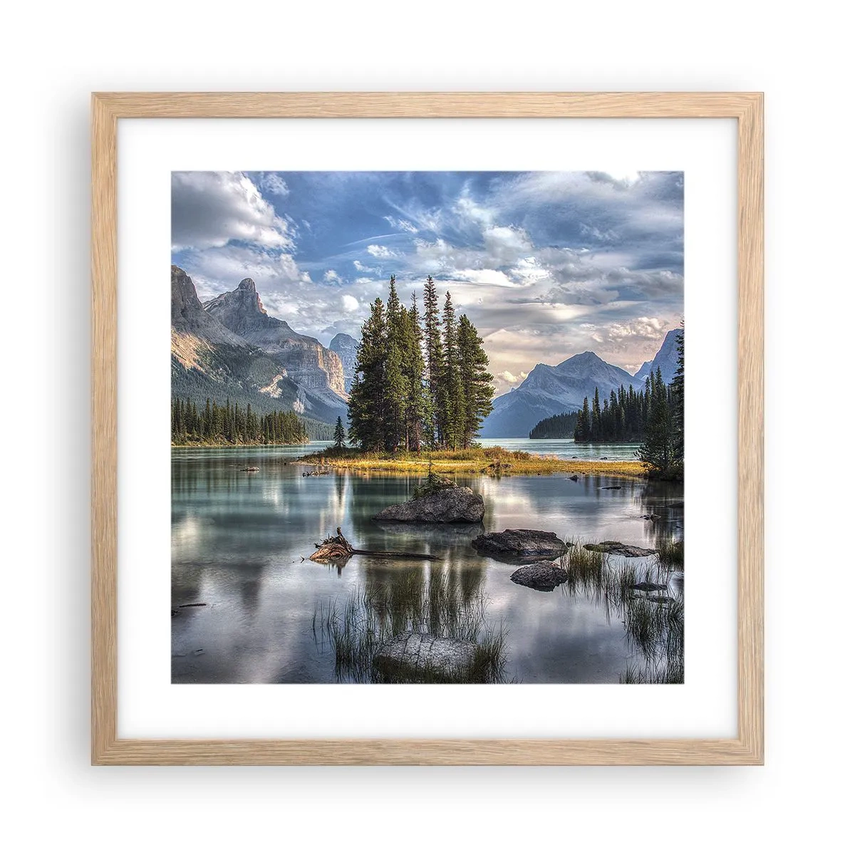 Affisch i ram av ljusek - Vid stort och rent vatten - 40x40 cm