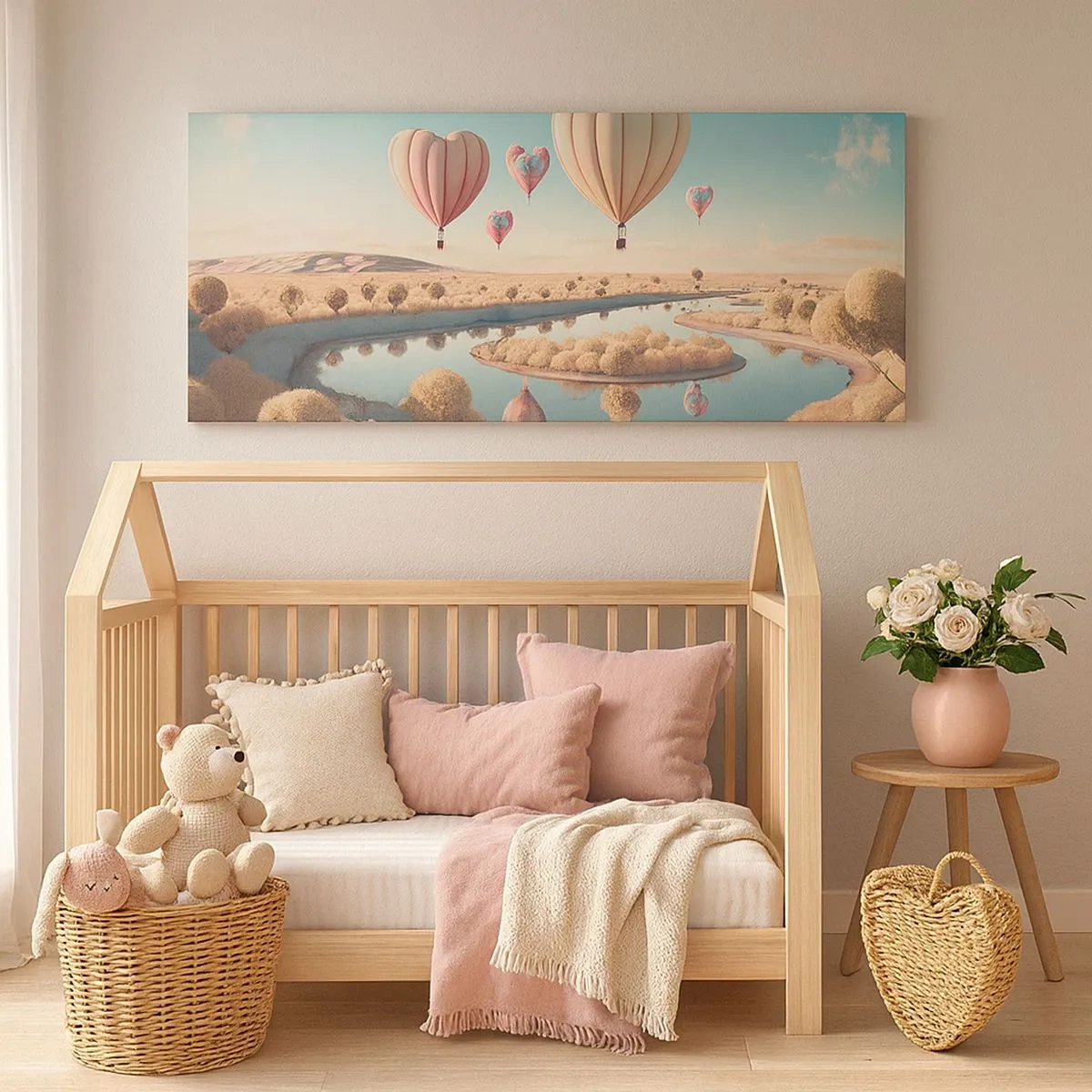 Canvastavla - Bild på duk - Kärleken låter dig sväva - 100x40 cm