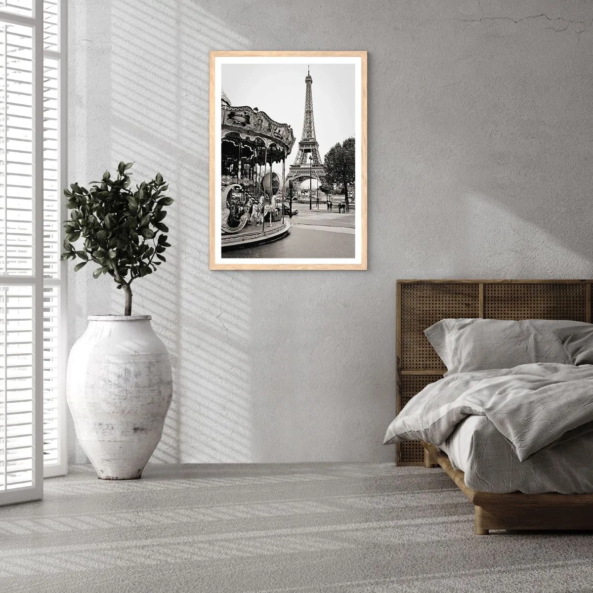 Affisch i ram av ljusek - Nöje endast i Paris - 50x70 cm