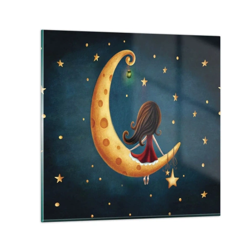 Glastavla - Bild på glas - En gång i tiden... - 60x60 cm