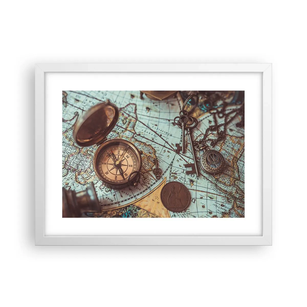 Affisch i vit ram - För äventyrare - 40x30 cm