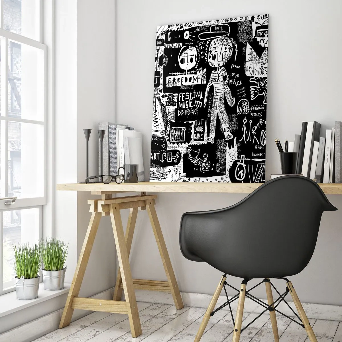 Glastavla - Bild på glas - Unga själens rättigheter och glädje - 50x70 cm