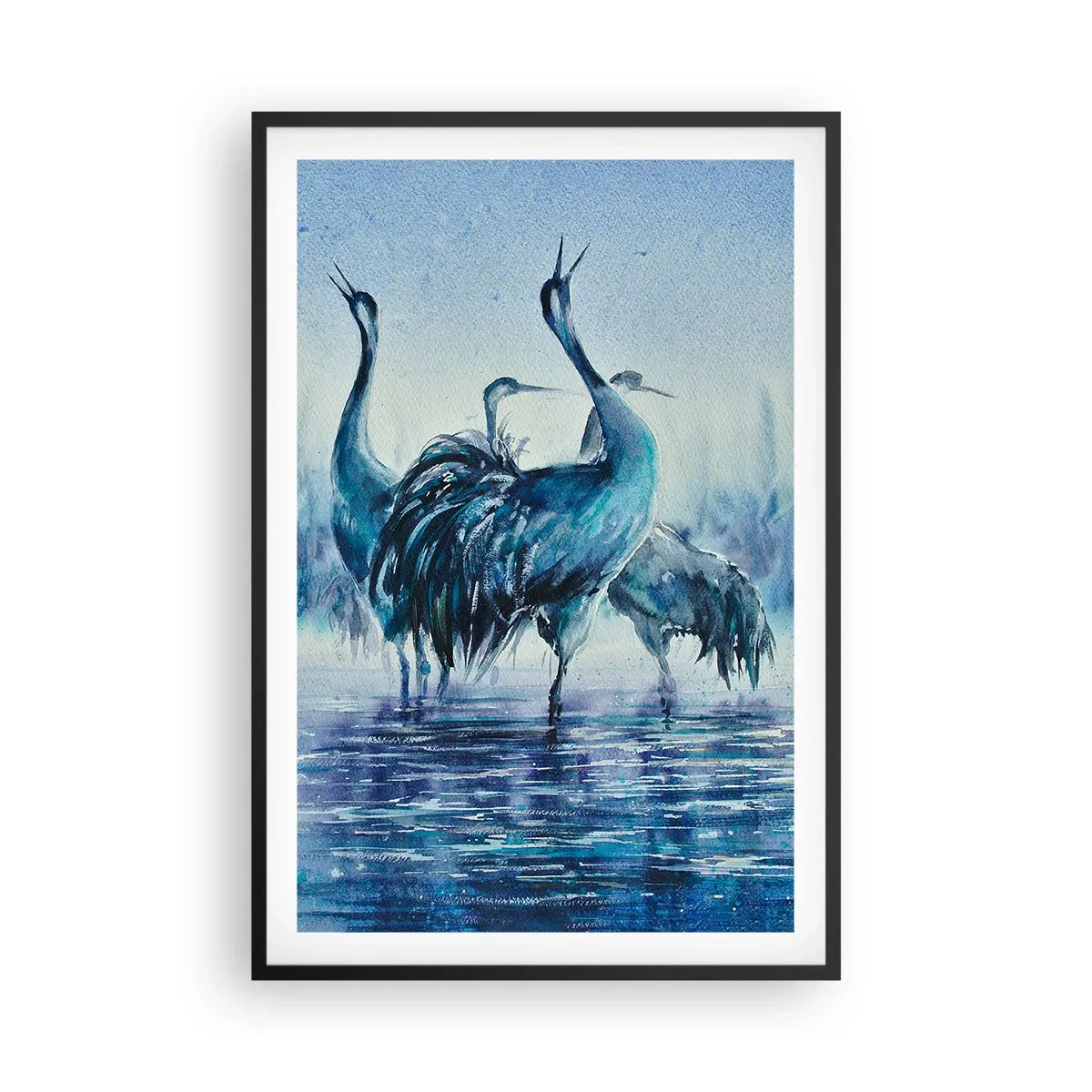 Affisch i svart ram - Morgonmöte - 61x91 cm