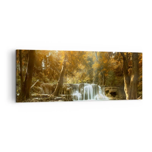 Canvastavla - Bild på duk - Parkkaskad - 140x50 cm