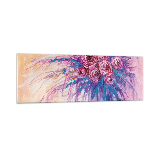 Glastavla - Bild på glas - Rosfontän - 90x30 cm
