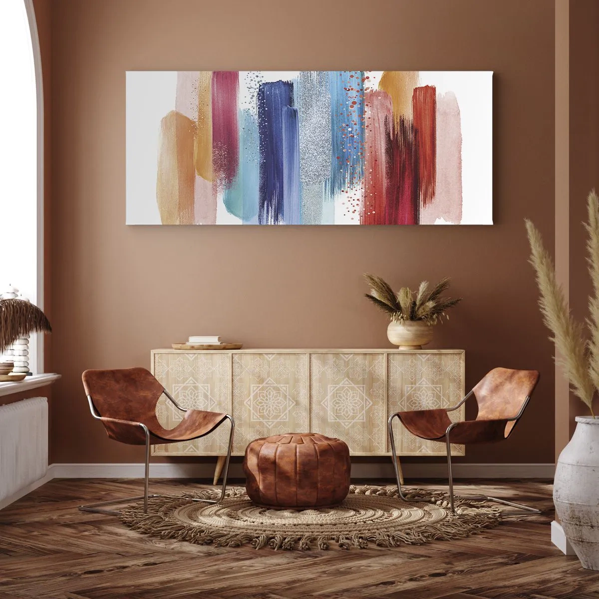 Canvastavla - Bild på duk - Upp och ner  - 100x40 cm