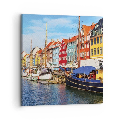 Canvastavla - Bild på duk - Glad kaj - 70x70 cm