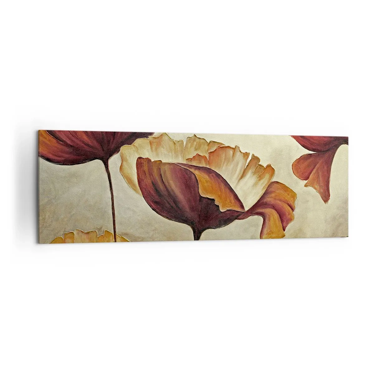 Canvastavla - Bild på duk - Ängsblommor - 160x50 cm