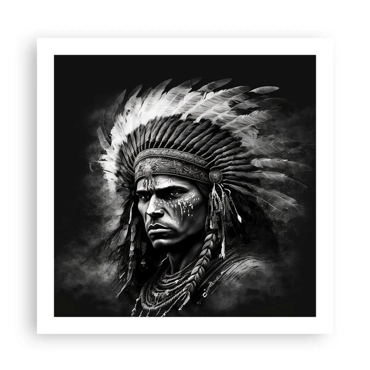 Affisch - Hövding och krigare - 60x60 cm
