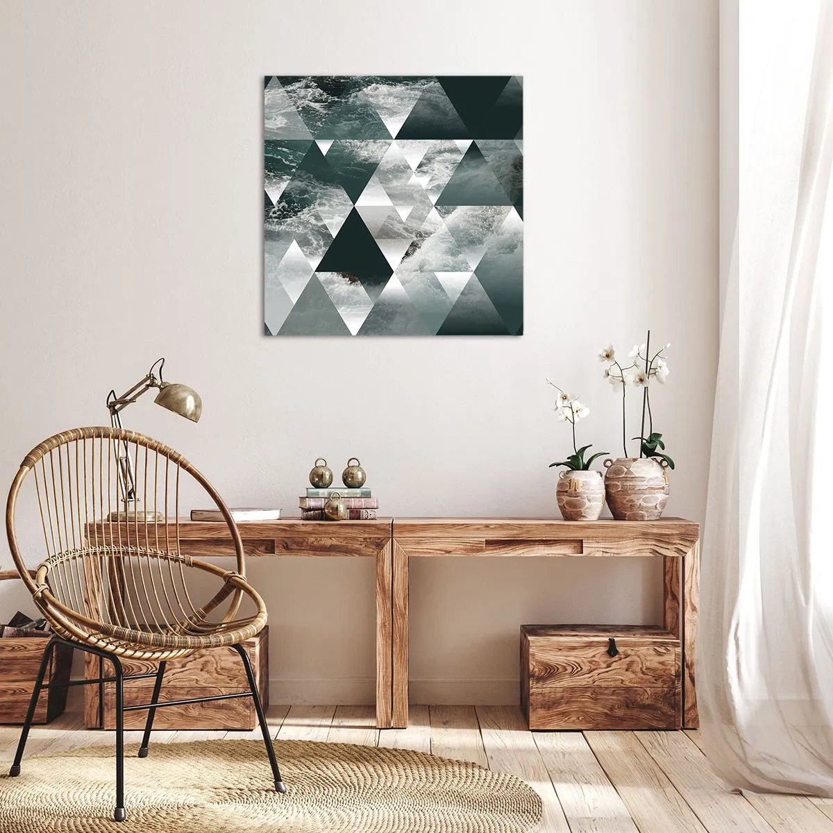 Canvastavla - Bild på duk - Kristallperspektiv - 60x60 cm