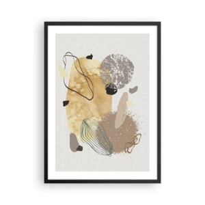 Affisch i svart ram - Abstrakt komposition i naturliga nyanser - 50x70cm - Olika former - Modern väggdekoration för vardagsrum och sovrum ARTTOR