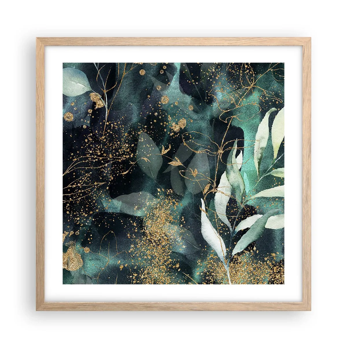 Affisch i ram av ljusek - Förtrollad trädgård - 50x50 cm